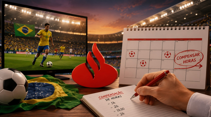 Imagem conteúdo - Santander frustra trabalhadores e impõe compensação de horas nos dias de jogos da Seleção