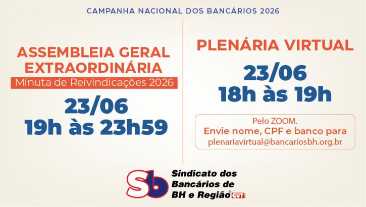 Imagem conteúdo - Participe: bancárias e bancários decidem sobre a minuta da Campanha Nacional 2026 nesta terça, 23
