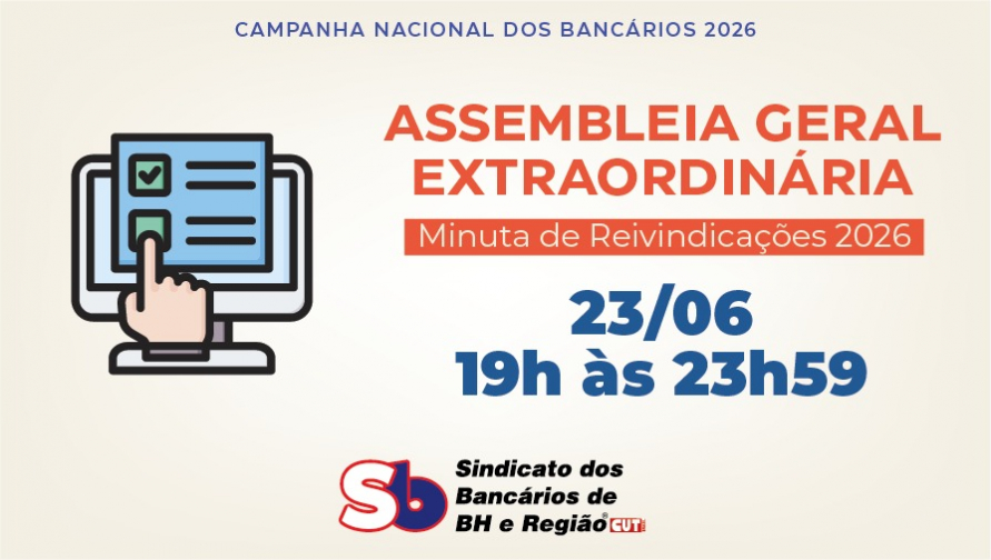 Participe agora! Assembleia sobre a minuta de reivindicações da Campanha Nacional dos Bancários 2026