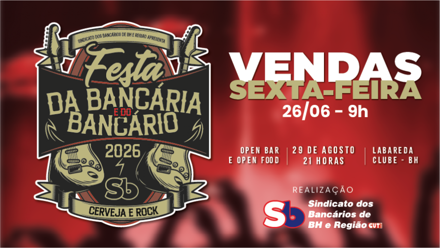 Festa da Bancária e do Bancário 2026: venda de ingressos começa nesta sexta-feira, 26!