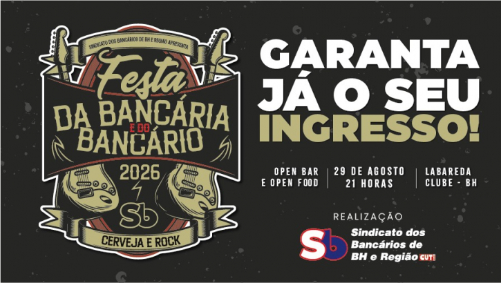 Imagem conteúdo - Vendas abertas! Garanta já seus ingressos para a Festa da Bancária e do Bancário 2026