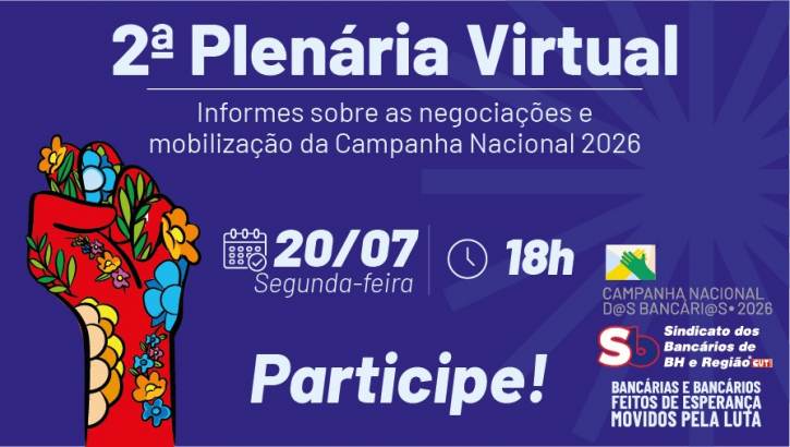 Imagem conteúdo - Plenária Virtual no dia 20 vai discutir andamento e mobilização da Campanha Nacional 2026