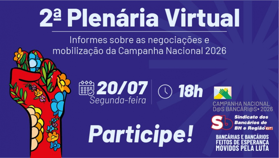Plenária Virtual no dia 20 vai discutir andamento e mobilização da Campanha Nacional 2026