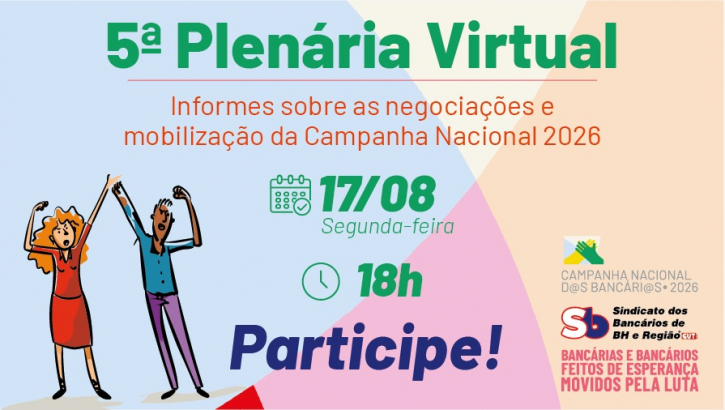 Imagem conteúdo - Campanha Nacional: 5ª Plenária discutirá respostas dos bancos e mobilização