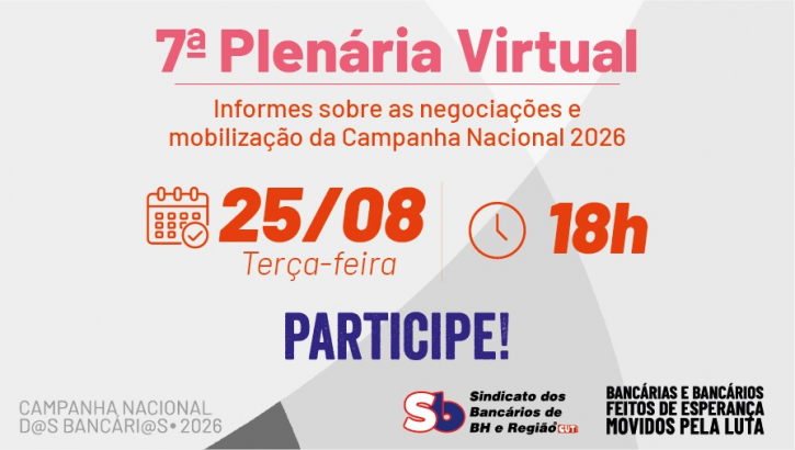 Imagem conteúdo - Sindicato realizará 7ª Plenária Virtual nesta terça-feira, 25