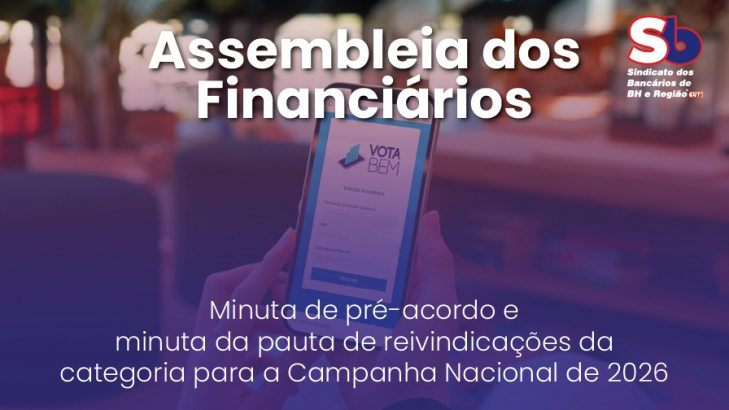 Imagem conteúdo - Financiários realizam Assembleia sobre minuta de reivindicações nos dias 10 e 11 de setembro