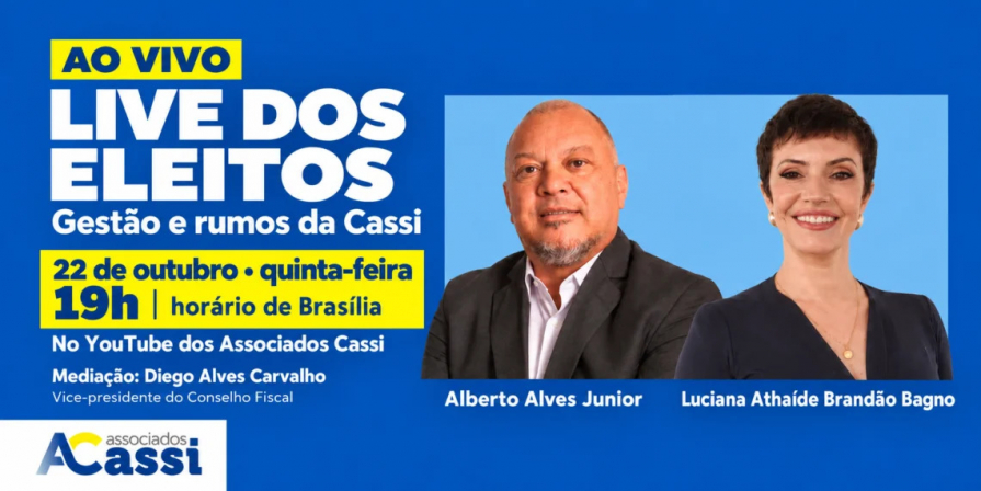 Live dos Eleitos debate, no dia 22 de outubro, a gestão e os rumos da Cassi
