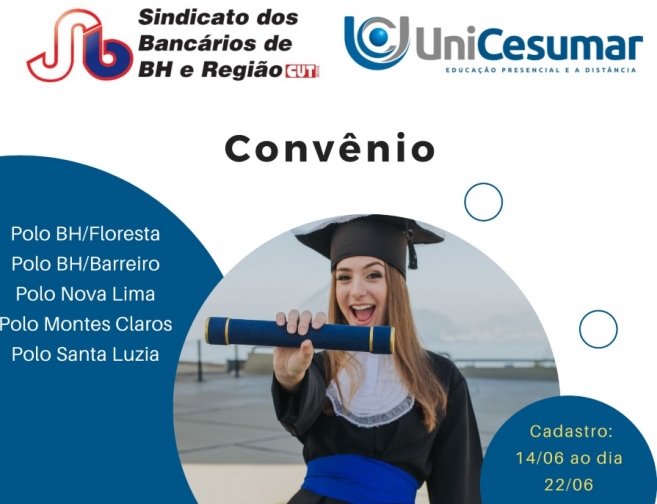 Convênio com a UniCesumar oferece bolsas de 50% na graduação e pós-graduação EAD para sócios e dependentes