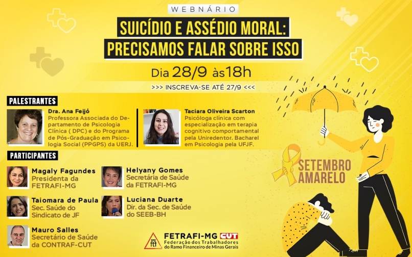 Fetrafi-MG realiza webnário sobre o Setembro Amarelo no dia 28