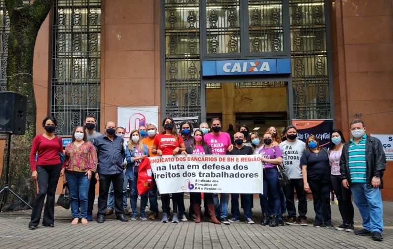 Bancários da CAIXA e do BB protestam por melhores condições de trabalho