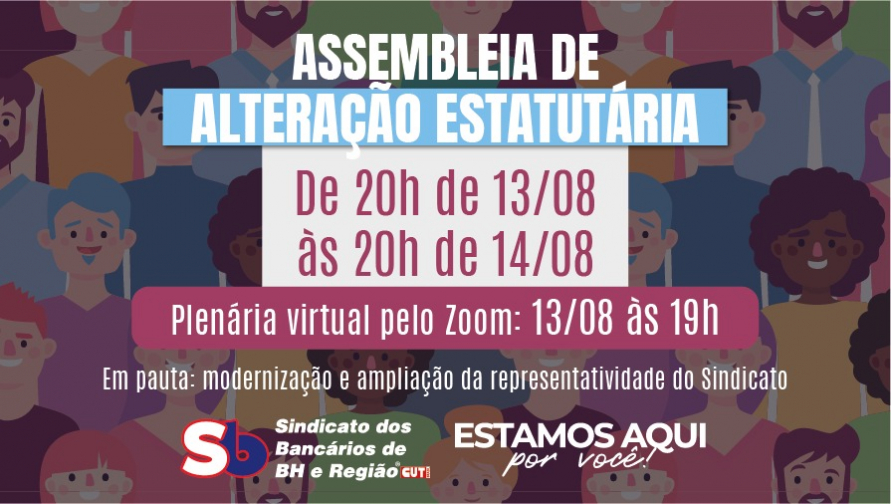 Assembleia decidirá sobre modernização e ampliação da representatividade do Sindicato