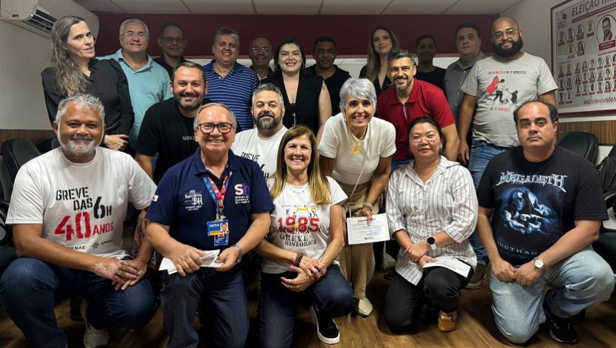 Delegadas e delegados sindicais eleitos na CAIXA participam de evento de posse no Sindicato