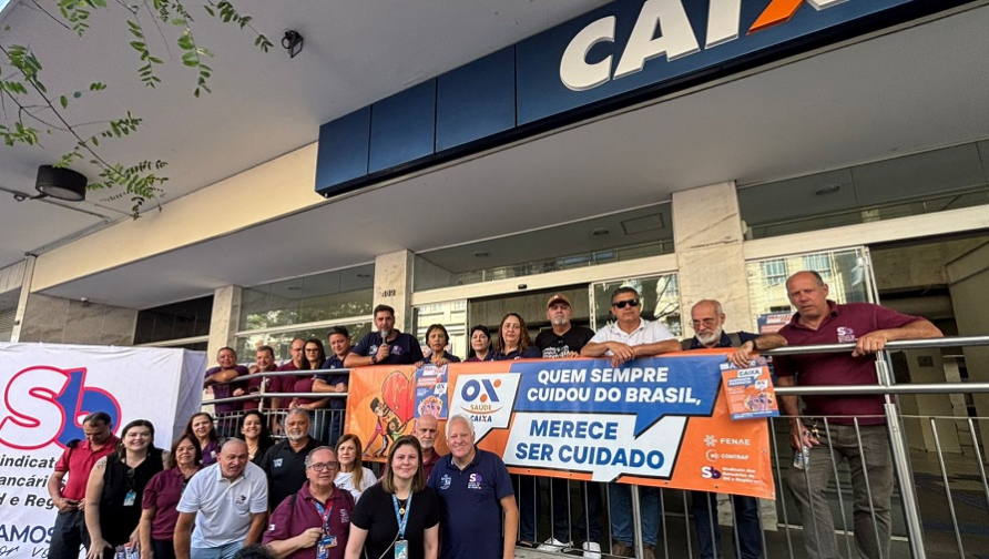 Sindicato vai às ruas em mais um dia de mobilização nacional pelo Saúde Caixa