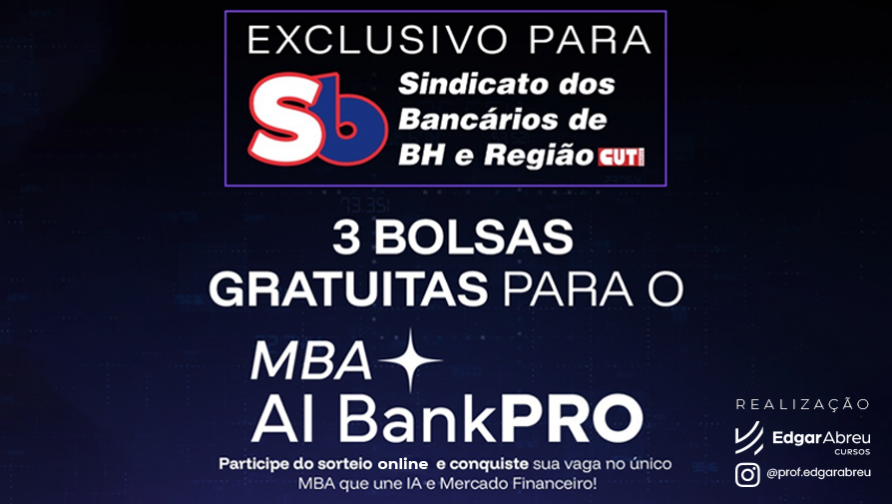 Imperdível: sócios do Sindicato podem ganhar uma BOLSA 100% para o MBA AI BankPRO