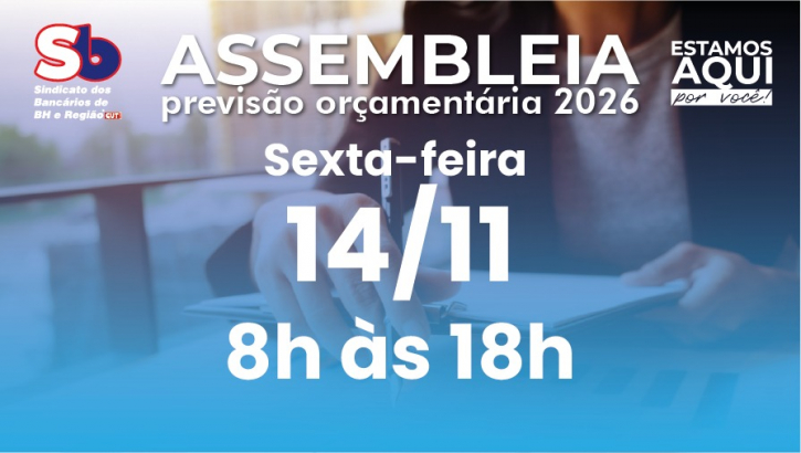 Imagem conteúdo - Participe agora: Assembleia de sócias e sócios do Sindicato sobre Previsão Orçamentária 2026 