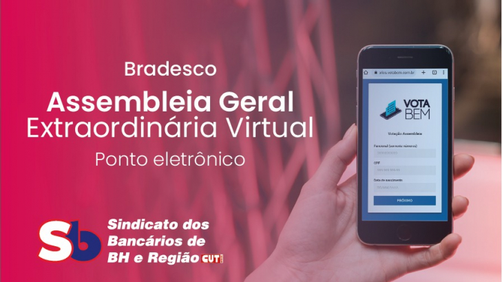 Imagem conteúdo - Bancários do Bradesco realizam Assembleia sobre ponto eletrônico em 17 de novembro, segunda-feira