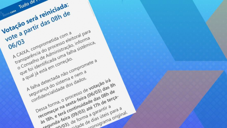 Erro da CAIXA prejudica eleição para o CA e votação recomeça nesta sexta, 6