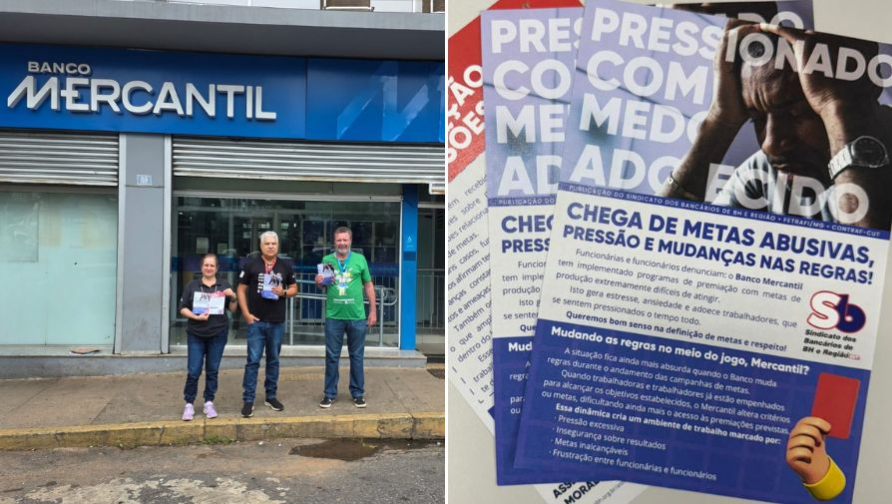 Dia Nacional de Luta denuncia metas abusivas e falta de segurança no Mercantil