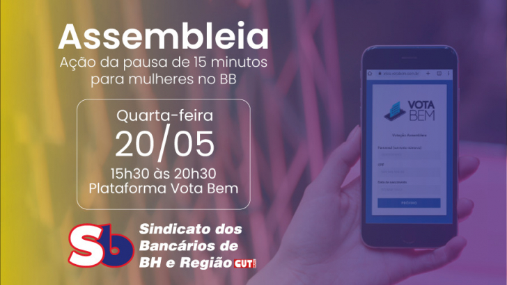 Imagem conteúdo - Assembleia de bancárias do BB que integram a ação da pausa de 15 minutos - ENCERRADA